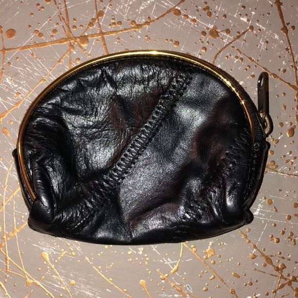 Paris Faux Patch Leather Black Gold Metallic Nesting Travel Bags - Picture 12 of 13